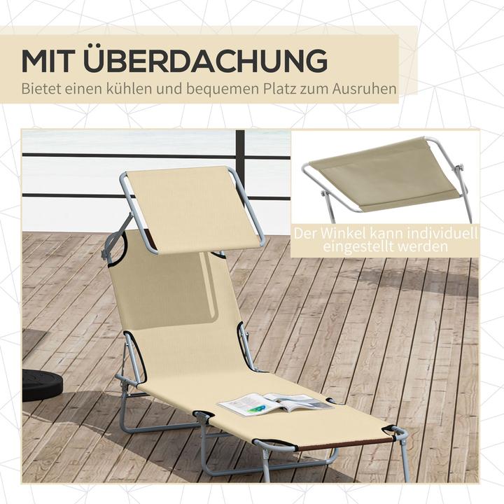 Image du produit Outsunny Bain de soleil avec protection solaire (187 cm)