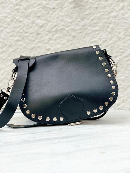 Image du produit Only-Bags.Store Sac en cuir noir, sac à main en cuir, sac clouté, sac à bandoulière, cadeau pour vous, de