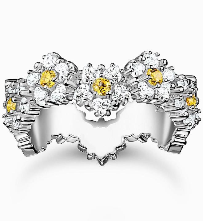 Produktbild Thomas Sabo Ring Blume Lovely Daisy mit Steinen Silber (54, 925 Silber)