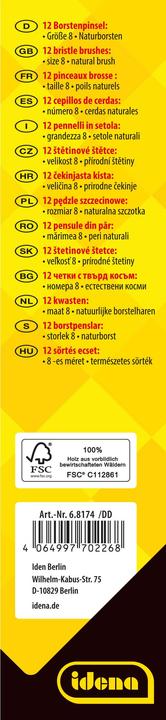 Image du produit Idena Borstenpinsel Grösse 8 Kartonetui