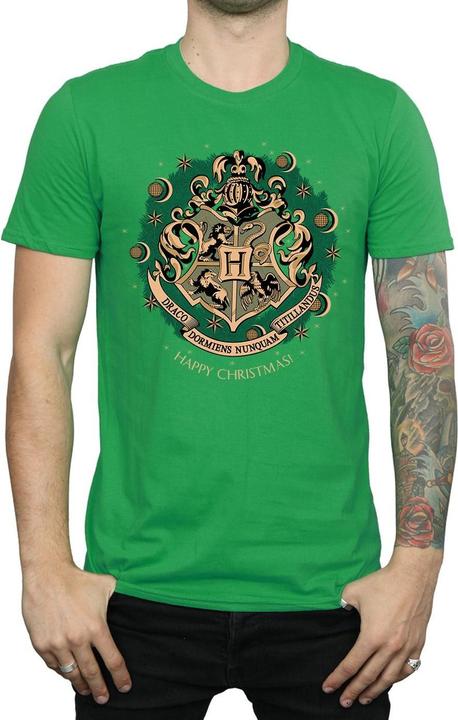 Actual product image Mens Wreath Cotton Christmas T-Shirt (S)