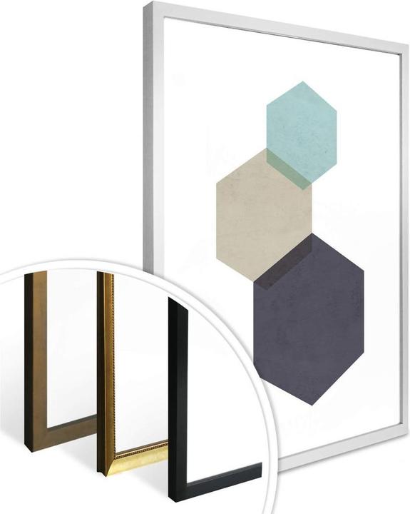 Actual product image Trenddeko Hexagons aqua (100 x 120 cm)