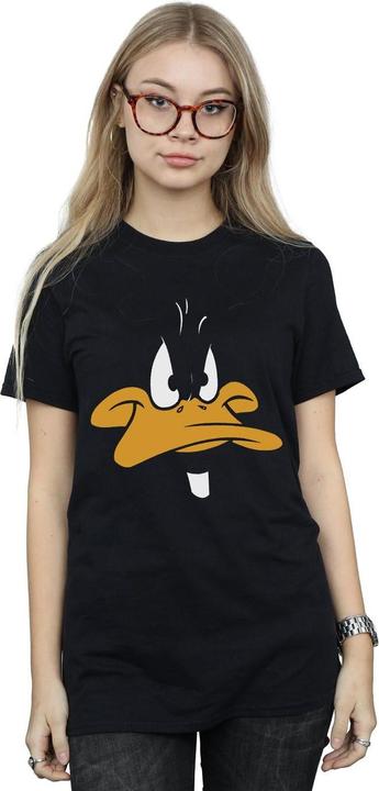 Image du produit Looney Tunes Femme/Les femmes - T-shirt boyfriend en coton avec visage de canard Daffy (L)