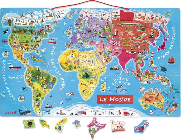 Actual product image Janod World map (92 pieces)