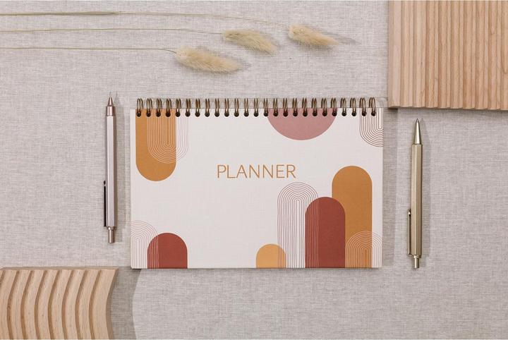 Image du produit Clairefontaine bloc-notes planner reliure intégrale en-tête 53 feuillets imprimés terracotta