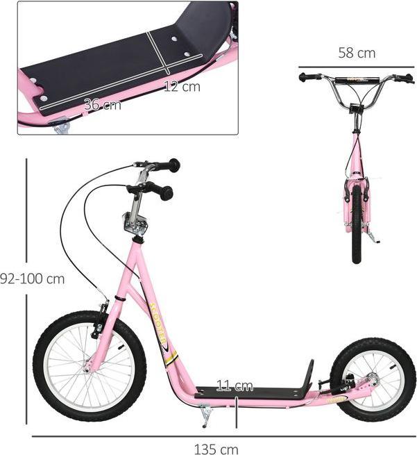 Produktbild Swisshandel24 Kinderroller mit Bremsen 16/12 Zoll Scooter Tretroller Cityroller Kinder Roller Kickboard für 5+ Jah