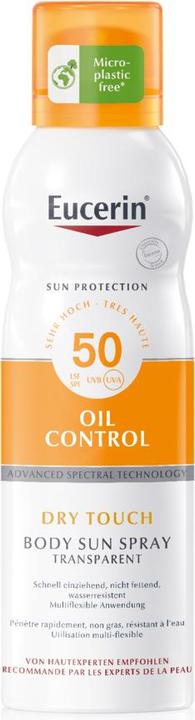 Actual product image Eucerin SUN Body Spray Oil Control Dry Touch SPF 50 (Sun spray, SPF 50, 200 ml, 190 g)
