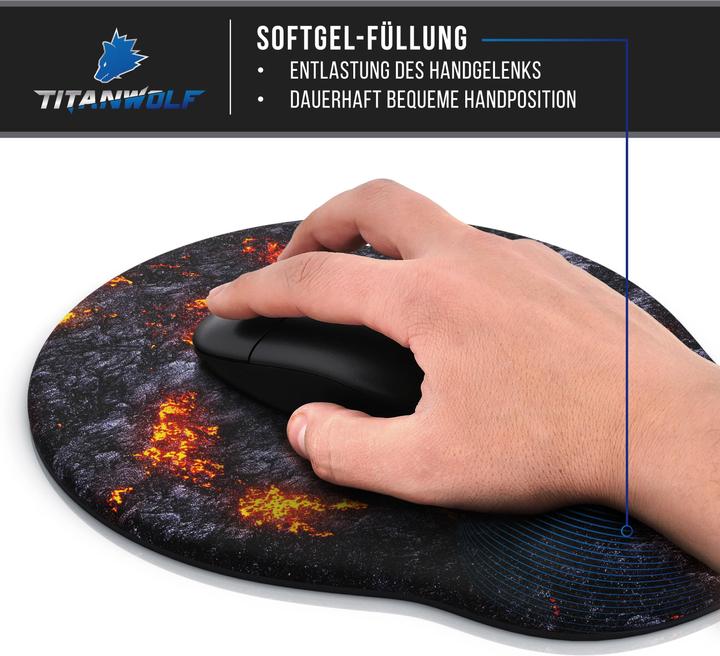 Actual product image Titanwolf Gaming Mouse Pad, with Wrist Pad, Office Gel Mouse Pad with Wrist Pad