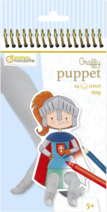Immagine prodotto Avenue Mandarine Blocco da colorare Graffy Puppet 24 fogli, cavalieri e draghi
