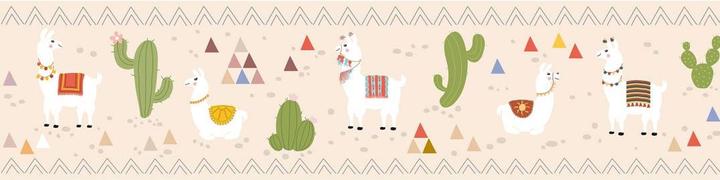 Image du produit A.S. Création Lovely Kids Chambre d'enfant Relaxed Lamas avec d'adorables lamas et cactus (15 x 500 cm)