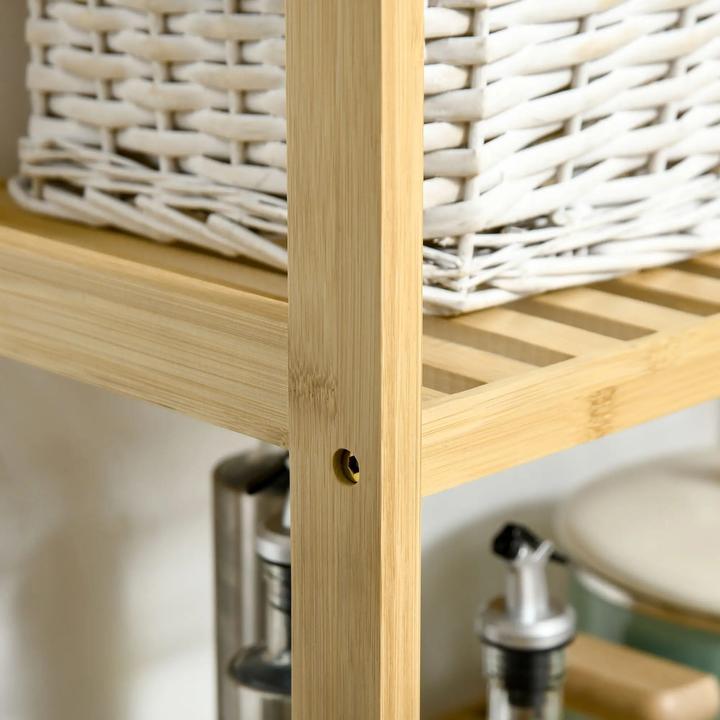 Image du produit Homcom Étagère en bambou 3 étagères, bambou 62x33x80cm, naturel