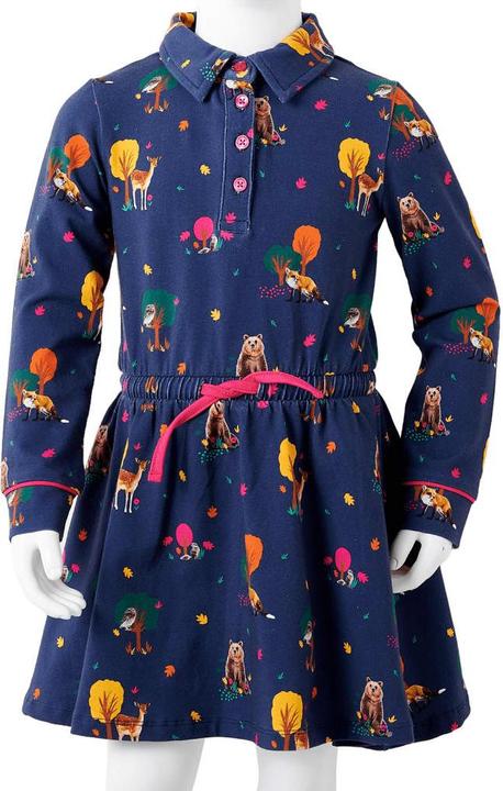 Immagine prodotto VidaXL Abito da bambino con maniche lunghe e coulisse blu navy (128)