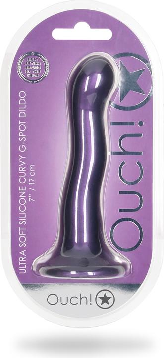 Image du produit Ouch! Ultra Soft Curvy G-Spot Dildo -7"/17 cm-Metallic Purple