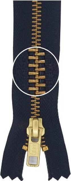 Produktbild YKK Metall- Reissverschluss Gold nicht teilbar 5mm 14cm 058 marine industrieware (14 cm)