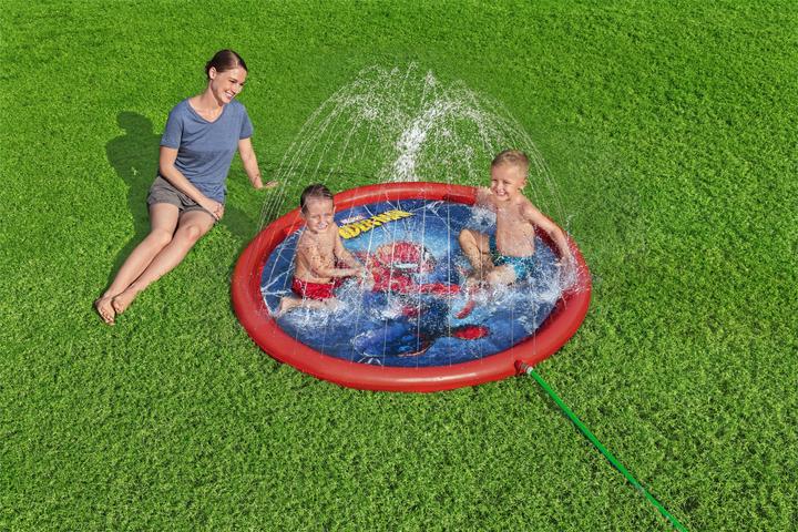 Actual product image Bestway Inflatable Paddling Pool Mat with Fountain Spider-Man 165 cm 98792