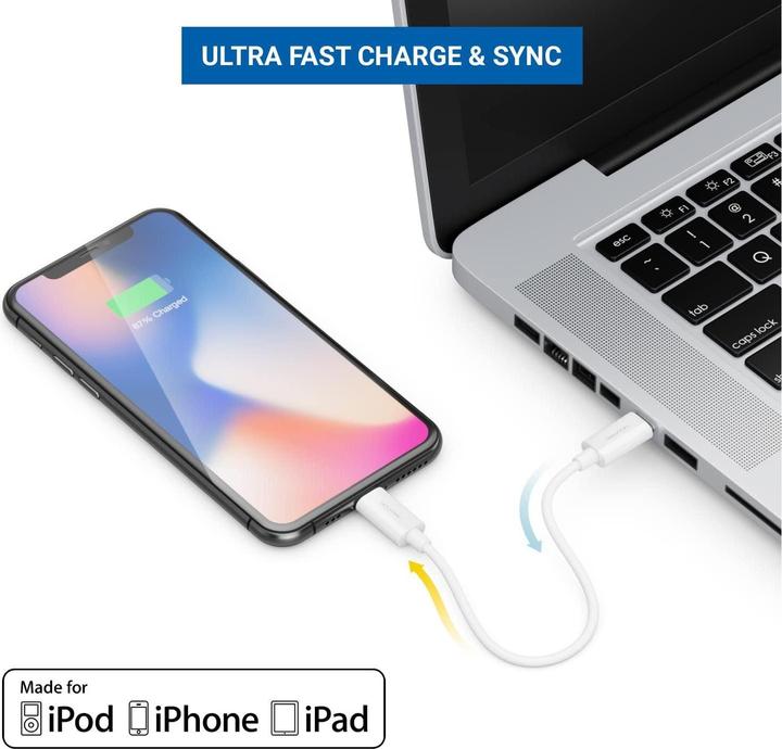 Image du produit deleyCON Câble USB 2.0 USB C - Lightning 0,15 m (0.15 m, USB 2.0)