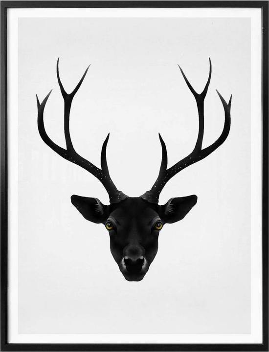 Actual product image Trenddeko The Black Deer - Black Deer (80 x 100 cm)