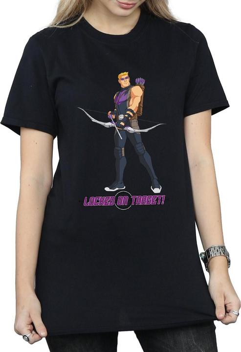 Actual product image Hawkeye s Womens/Ladies Locked On Target Boyfriend T-Shirt (M)