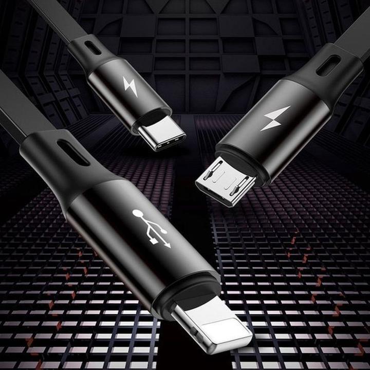 Actual product image Baseus 3in1 extendable cable (1.20 m, USB 3.2 Gen 1)