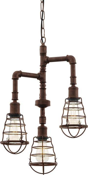 Image du produit Licht-Trend Pipeline suspension rustique 3 places rouille (E27)