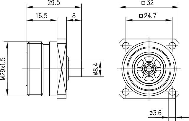 Actual product image Telegärtner 7-16 built-in socket (Antenna cable)