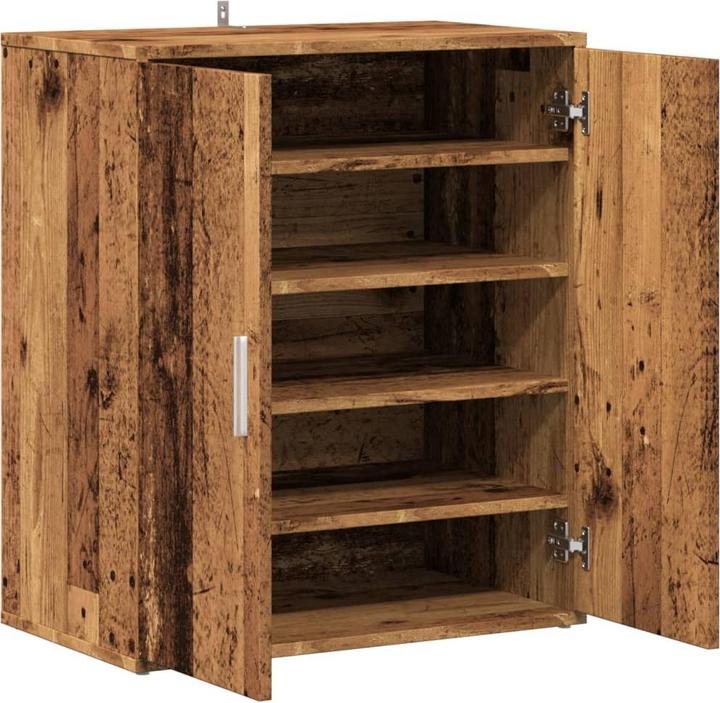 Produktbild VidaXL Schuhregal Schuhschrank Schuhkommode Schuhaufbewahrung Altholz-Optik (60 x 35 x 70 cm)