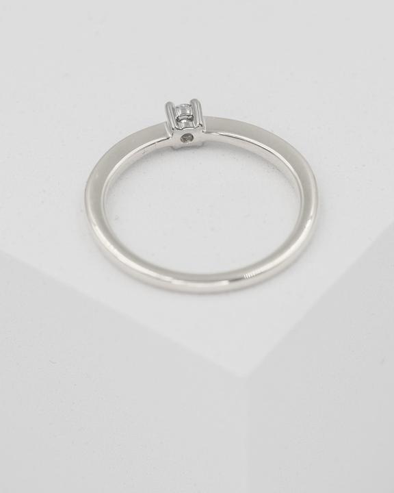 Produktbild Muau Solitaire ring 4-handle setting white gold 750, diamond 0.10ct. (52, 950 Platin)