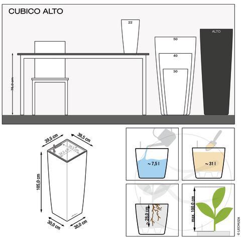 Produktbild Lechuza Pflanzentopf Cubico Alto Premium 40 (40 cm)