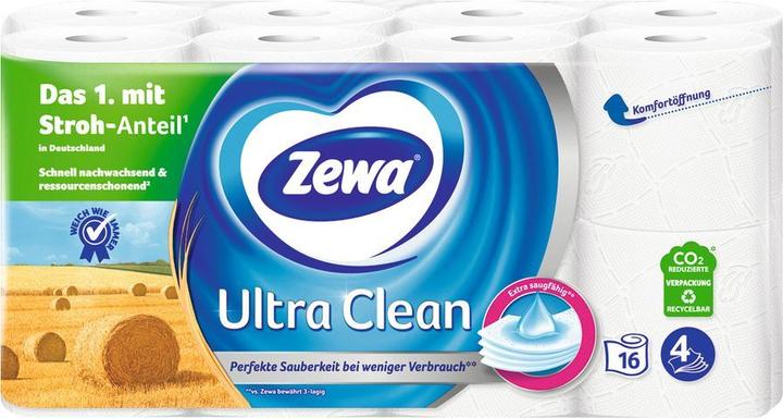 Produktbild Zewa Toilettenpapier Ultra Clean 4-lagig 16 Rollen (16 x)