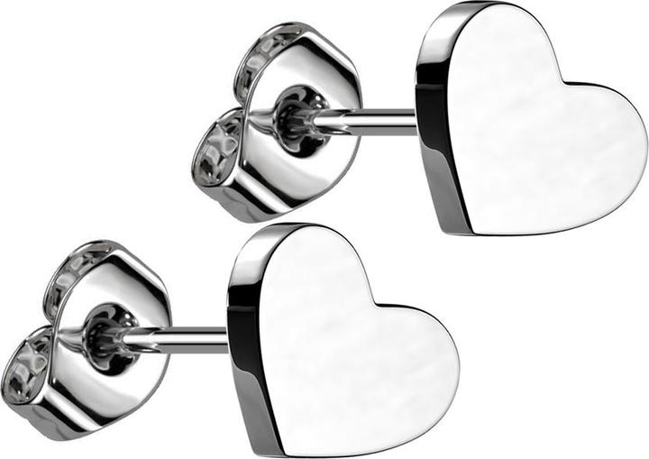 Produktbild Star Piercing Threadless Ohrstecker silber Herz silber (ohne Messing, Titan G23)