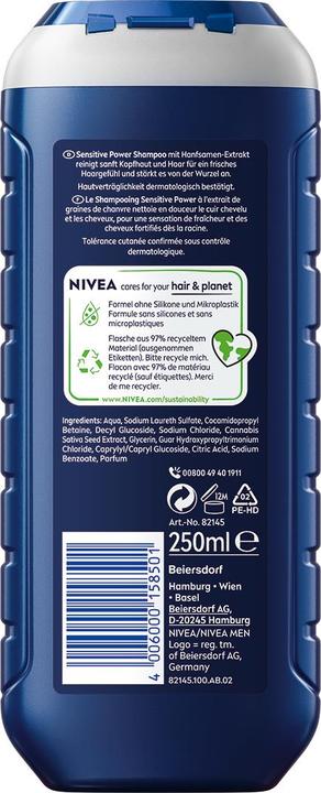 Immagine prodotto Nivea Men Sensitiv Power (250 ml, Shampoo liquido)