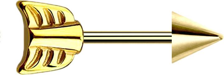 Star Piercing Micro Barbell vergoldet mit Cone und Pfeil (ohne Messing, Chirurgenstahl 316L)