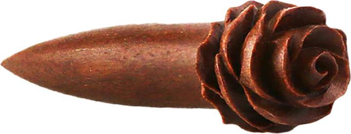 Actual product image Star Piercing Sawo wood expander with rose (Organic)