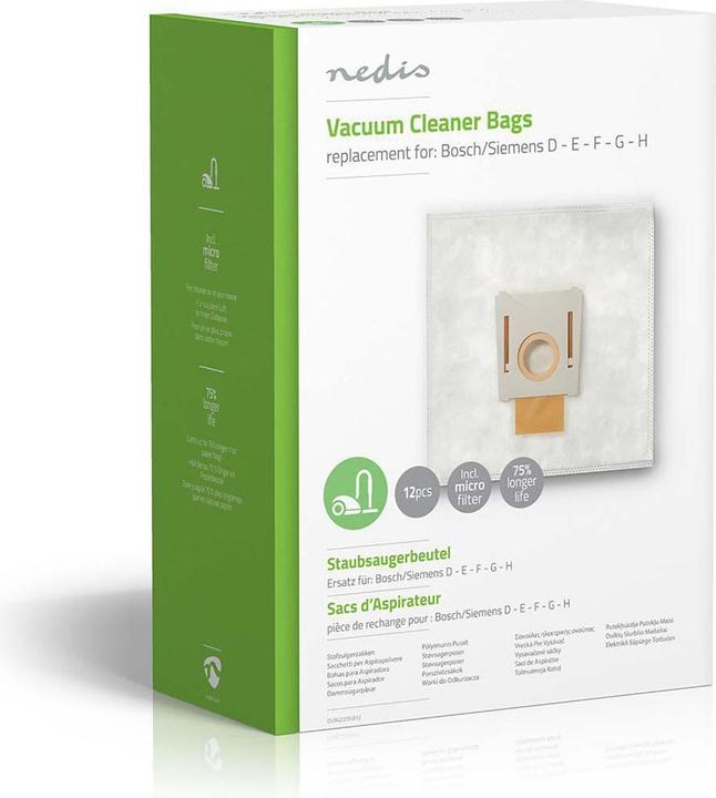 Image du produit Nedis Sacs pour aspirateurs Bosch /Siemens D - E - F - G - (12 x)