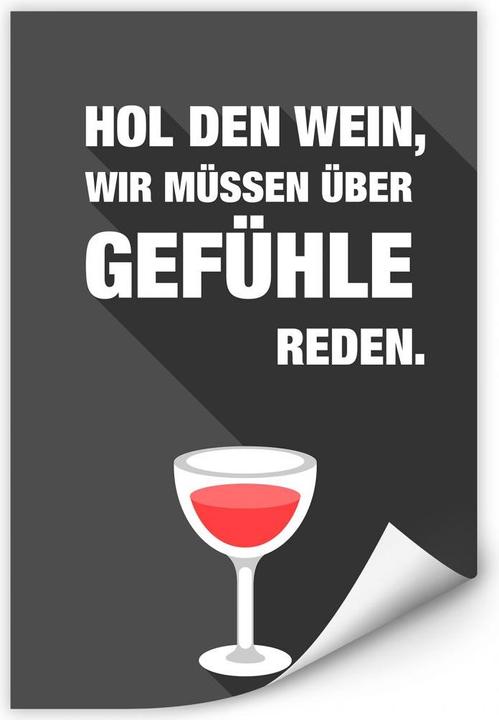 Produktbild Trenddeko Hol den Wein, wir müssen über Gefühle reden (20 x 30 cm)