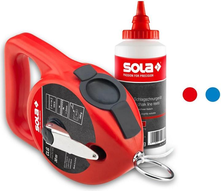 Actual product image MGA SOLA CLG Marking Cord Set RED I Marking cord with chalk in a practical set |30 metre marking cord f
