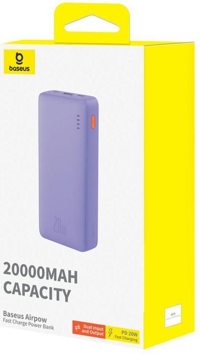 Produktbild Baseus Airpow 20000mAh 20W powerbank (purple) (20000 mAh, 20 W, 74 Wh)
