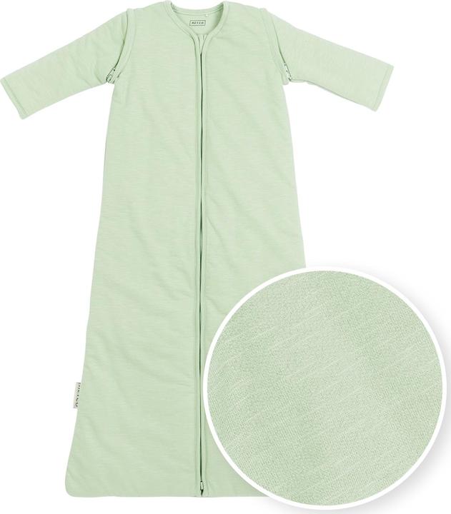 Produktbild Meyco Baby Slub Babyschlafsack mit abnehmbaren Ärmeln - soft green - 90cm (90 cm)
