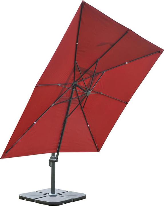 Actual product image Mendler Gastronomy traffic light umbrella, parasol, 3x3m (Ø4,24m) polyester/aluminium 23kg - turquoise with (0.76 m)