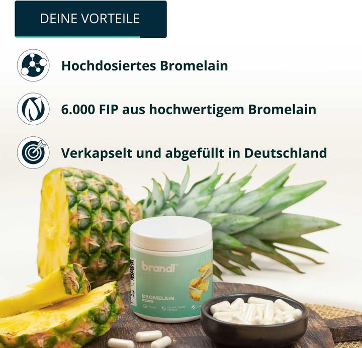 Produktbild Brandl-Nutrition Bromelain Vegan (60 Stück, Kapseln, 43.08 g)
