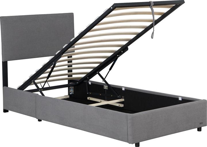 Corium Polsterbett Juva Cord mit Lattenrost 90x200 cm Grau (90 x 200 cm)