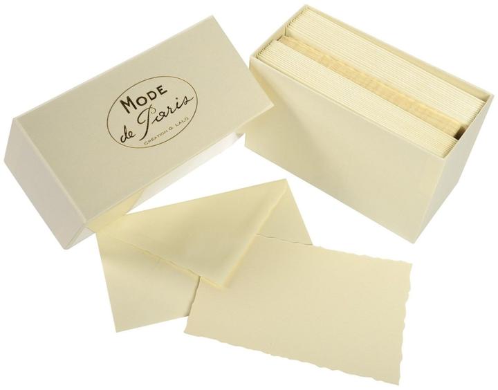 Image du produit G. Lalo Boite Mode de Paris, 30cartes-30 enveloppes, coupe Moyen-Age - ivoire (80 pcs)