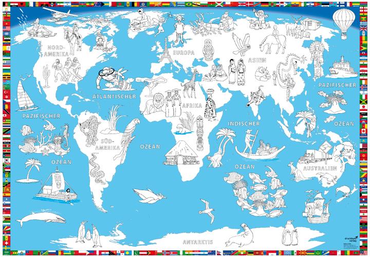 Actual product image Painting map world poster
