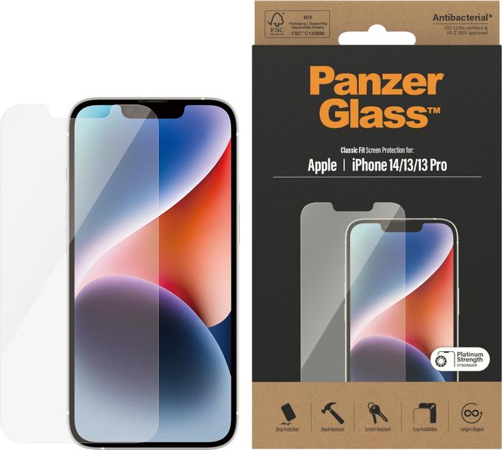 PanzerGlass Classic Fit (1 Piece, Apple iPhone 14, Apple iPhone 13 Pro, Apple iPhone 13)