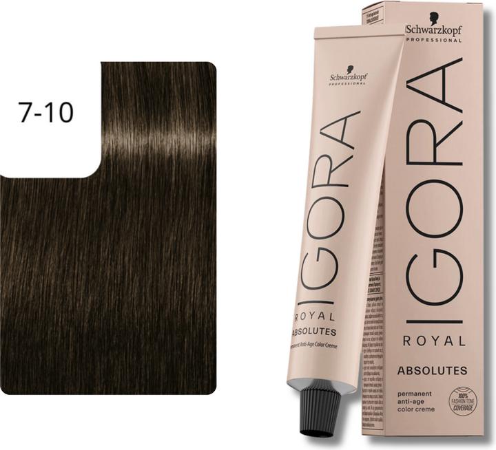 Produktbild Schwarzkopf Professional Igora Royal Absolutes 7-10 Mittelblond Cendré Natur (7-10 Mittelblond Cendré Natur)