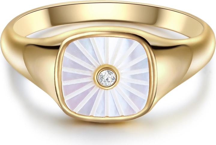 Glanzstücke München Damen Sterling Silber Zirkonia Perlmutt gelbgold - 29033