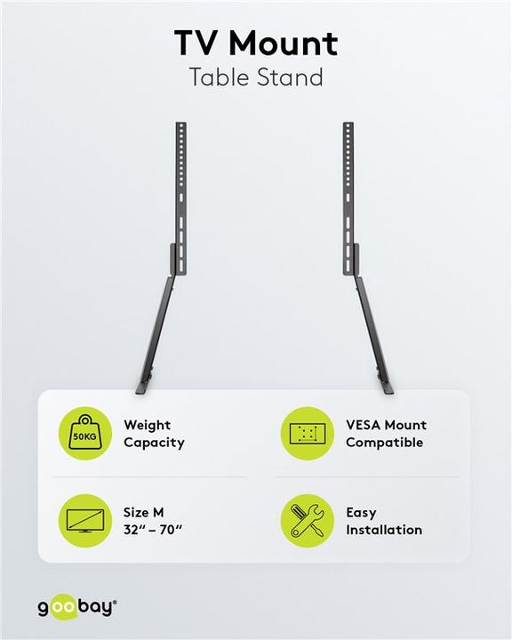 Actual product image Goobay TV stand feet (Universal, 70", 50 kg)