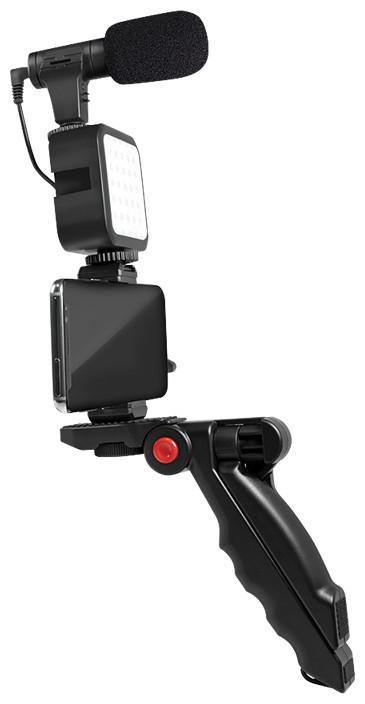Image du produit LogiLink Kit vlogger avec lumière LED, microphone + trépied, pour smartphones 4,77
