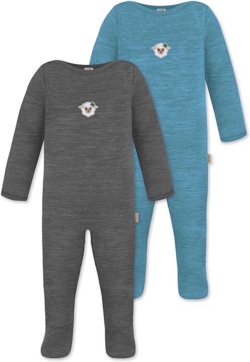 Normani 2er Pack MERINO Baby Merino Strampler „Levin" - 9413