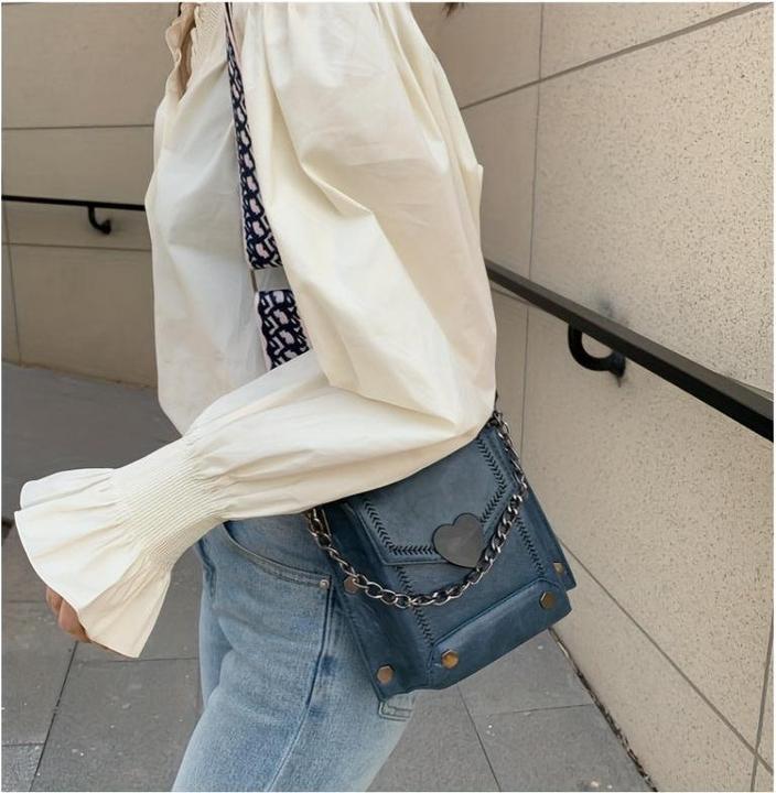 Produktbild Only-Bags.Store Retro Mini Crossbody Bag, Mode Öl PU Leder Handytasche, Nieten Dekor Quadrat Geldbörse
